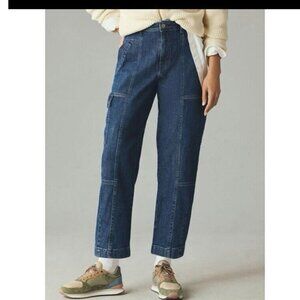 Pilcro By Anthropologie Women’s Barrel Leg Utility Jeans Size 26 High Rise